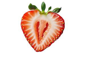 A Sliced Strawberry with a Transparent Background, a Perfect Image for Digital Design and Food Photography png