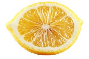 A Freshly Sliced Lemon with a Transparent Background, Displaying its Juicy and Refreshing Interior, Perfect for Culinary and Beverage Applications png