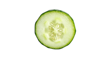 A Single Cucumber Slice, Perfectly Sliced, with a Transparent Background png