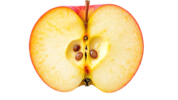 A Halved Red Apple with Seeds on a Transparent Background, a Perfect Slice of Freshness png