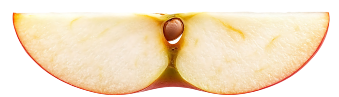 A Fresh Slice of Red Apple with Transparent Background, Isolated on Black, Juicy and Delicious png