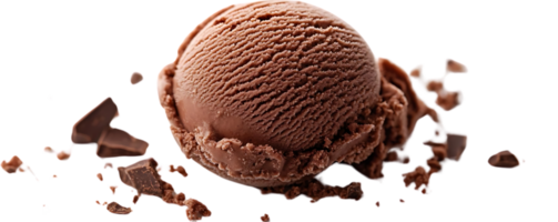 Chocolate Ice Cream Scoop with Transparent Background, Delightful Dessert with a Smooth Texture and Rich Flavor png