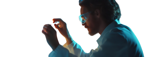 Scientist Examines a Sample in a Lab with a Transparent Background png