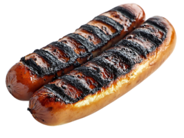 Perfectly Charred Grilled Sausages with a Transparent Background png
