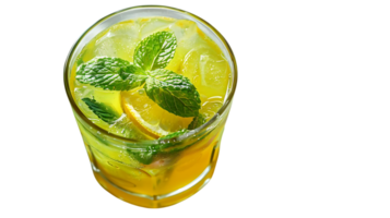 Refreshing Lemonade with Mint and Ice, A Summer Drink with a Transparent Background png