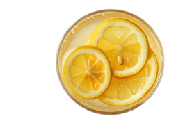 Lemon Slices Floating in a Glass of Lemonade with a Transparent Background png