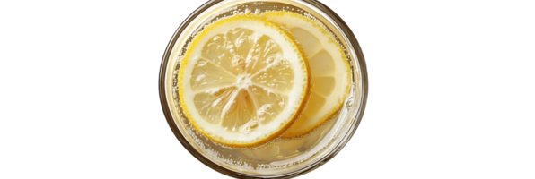 Lemon Slices Floating in Sparkling Water with a Transparent Background png
