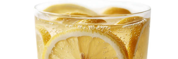 Refreshing Lemon Soda with Bubbles on a Transparent Background png