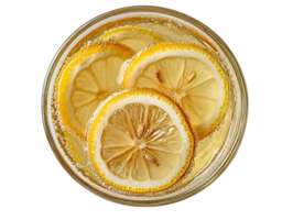 Lemon Slices in Sparkling Water with Transparent Background png