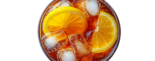Refreshing Iced Tea with Lemon and Ice, A Delicious Summer Drink with a Transparent Background png