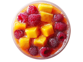 Fresh Mango and Raspberry Smoothie with a Transparent Background png