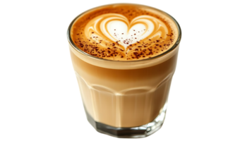 Aromatic Latte with Heart-Shaped Design, Perfect for a Refreshing Break, Transparent Background png