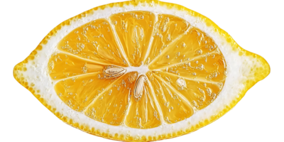 A Fresh Slice of Lemon with a Transparent Background, Illuminating the Citrus Flavor and Juicy Texture png