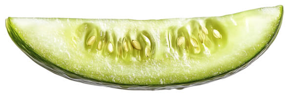 A Single Cucumber Slice Showcasing its Transparent Background, with Visible Seeds and Juicy Texture, for a Refreshing and Healthy Image. png