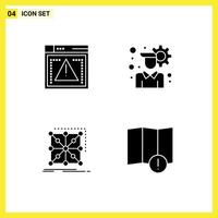 Stock element Icon Pack of 4 Line Signs and Symbols for file app error user setting complex Editable element Design Elements vector