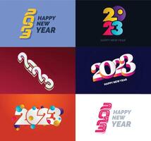 Big Set of 2023 Happy New Year logo text design 2023 number design template vector