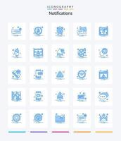 Creative Notifications 25 Blue icon pack Such As notice web alarm unread mail vector