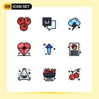 Stock element Icon Pack of 9 Line Signs and Symbols for arrow love shipping heart box Editable element Design Elements vector