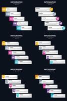 element 6 Infographics Pack Presentation slide template 5 Steps cycle diagrams and timelines vector