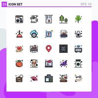 Set of 25 Modern UI Icons Symbols Signs for patrick day online trees cypress Editable element Design Elements vector