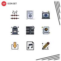 9 Creative Icons Modern Signs and Symbols of hosting office computer letter user Editable element Design Elements vector