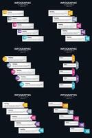 element 6 Infographics Pack Presentation slide template 5 Steps cycle diagrams and timelines vector