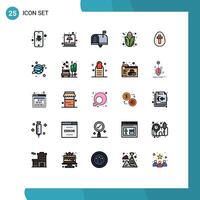 Set of 25 Modern UI Icons Symbols Signs for thanksgiving cob shipping autumn email Editable element Design Elements vector