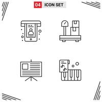 4 Creative Icons Modern Signs and Symbols of best presentation support weight instrument Editable element Design Elements vector