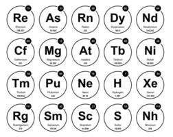 20 Preiodic table of the elements Icon Pack Design vector