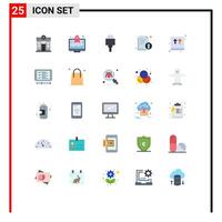 25 Thematic element Flat Colors and Editable Symbols of ecommerce literature devices file documents Editable element Design Elements vector