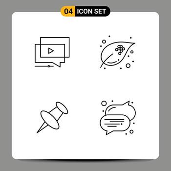 universal icono símbolos grupo de 4 4 moderno línea de relleno plano colores de jugar marcador huevos marca editable elemento diseño elementos vector