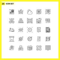 25 Thematic element Lines and Editable Symbols of message forum shinning discussion nature Editable element Design Elements vector