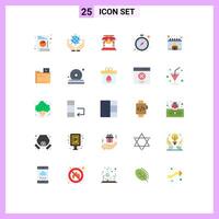 Stock element Icon Pack of 25 Line Signs and Symbols for muslim calendar bridge watch stop watch Editable element Design Elements vector