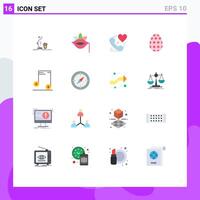 Stock element Icon Pack of 16 Line Signs and Symbols for easter egg decoration rose valentine heart Editable Pack of Creative element Design Elements vector