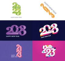 Big Set of 2023 Happy New Year logo text design 2023 number design template vector