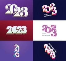 Big Set of 2023 Happy New Year logo text design 2023 number design template vector