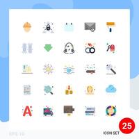 Pictogram Set of 25 Simple Flat Colors of spam message security mail year Editable element Design Elements vector