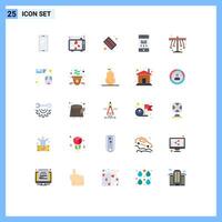 25 Flat Color concept for Websites Mobile and Apps message interface tv envelopes pills Editable element Design Elements vector