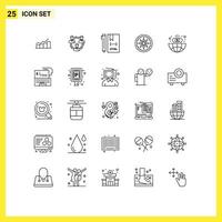 Set of 25 element Lines on Grid for html develop communication coding structure Editable element Design Elements vector