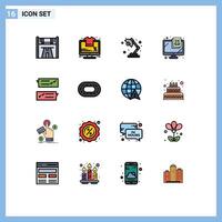 Set of 16 Modern UI Icons Symbols Signs for dialogue virus lamp security computer Editable Creative element Design Elements vector