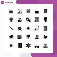 25 Creative Icons Modern Signs and Symbols of survey audit cmyk secure password password Editable element Design Elements vector