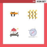 4 Flat Icon concept for Websites Mobile and Apps calipers millet repair gluten paradise Editable element Design Elements vector