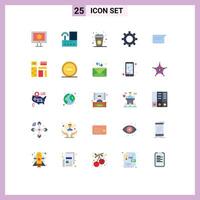 Pack of 25 creative Flat Colors of vehicle maintenance vehicles radio setting cup Editable element Design Elements vector