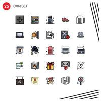 25 User Interface Filled line Flat Color Pack of modern Signs and Symbols of skating skate picture ice poison Editable element Design Elements vector