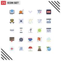 Editable element Line Pack of 25 Simple Flat Colors of layout sales weight presentation analytics Editable element Design Elements vector