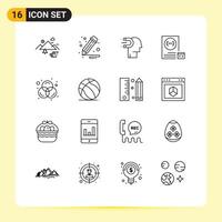 Set of 16 Commercial Outlines pack for planning develop power of influence coding lead Editable element Design Elements vector