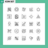 Line Pack of 25 Universal Symbols of on button brainstorming pills capsule Editable element Design Elements vector