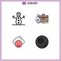 4 Filledline Flat Color concept for Websites Mobile and Apps snowman co business portfolio outline Editable element Design Elements vector