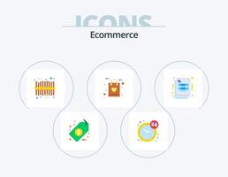 Ecommerce Flat Icon Pack 5 Icon Design invoice bill barcode faq shop vector