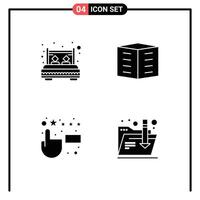Stock element Icon Pack of 4 Line Signs and Symbols for bed office blocks rest building feedback Editable element Design Elements vector